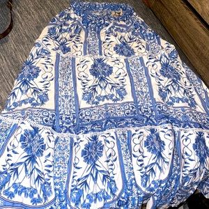 Floral long flowy skirt